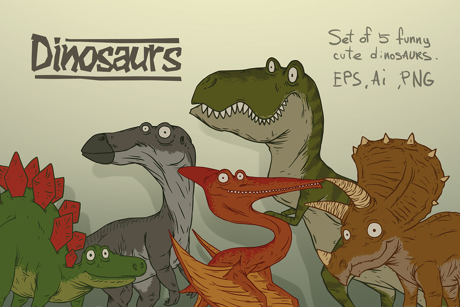 Dinosaurs bundle, vector