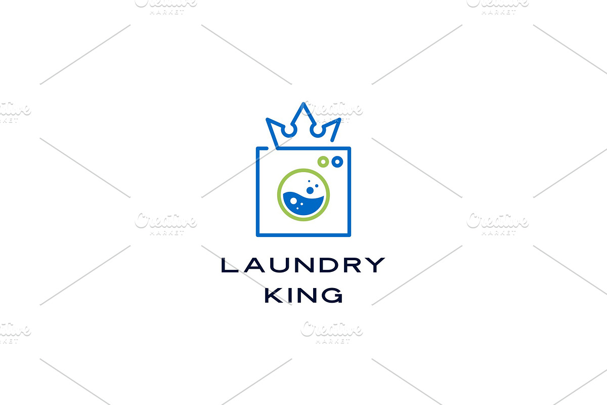 king crown laundry washing machine in Logo Templates - product preview 8