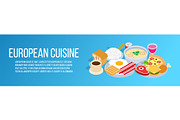 European cuisine concept banner