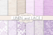 Linen and Lace digital paper