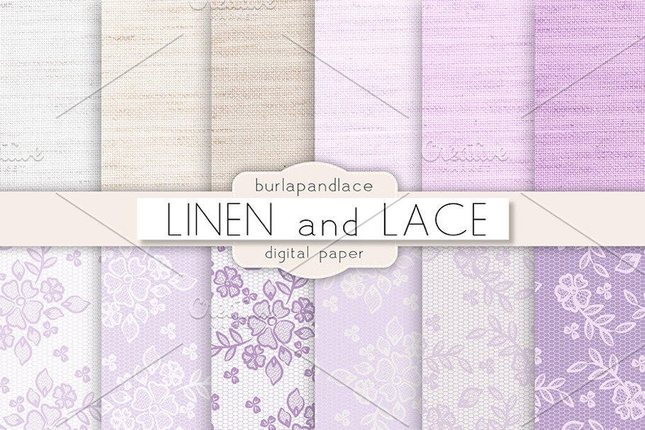 Linen and Lace digital paper in Patterns - product preview 8