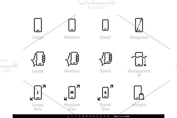 Smart Phone Tech icons. Editable