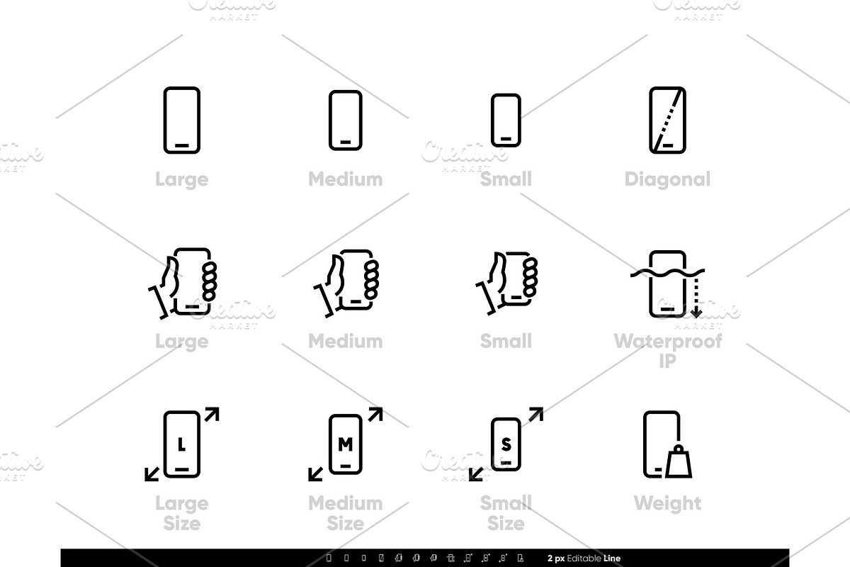 Smart Phone Tech icons. Editable in Illustrations - product preview 8
