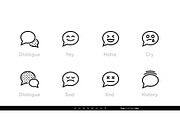 Dialogue Chat icon with Emotions
