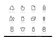 Recycling vector icons. Sorting