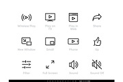 Video Player Editable Line Icons.