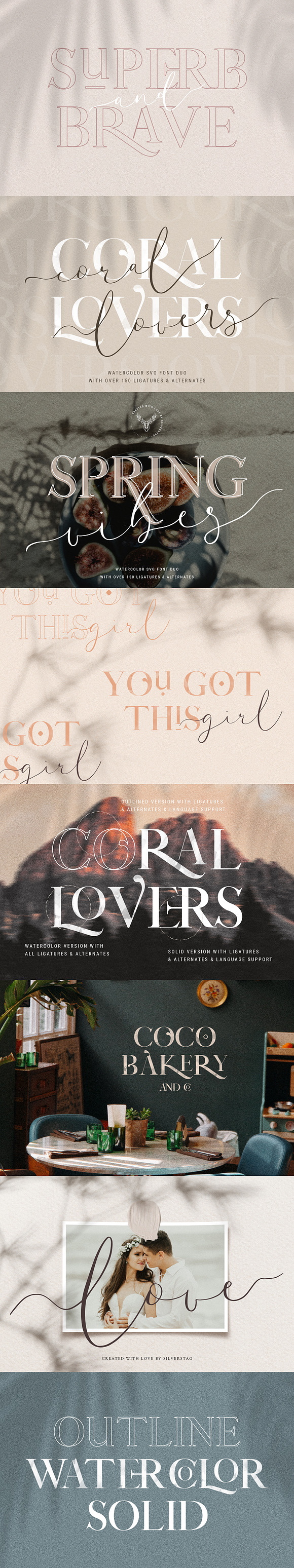 Coral Lovers SVG Watercolor Font Duo in Script Fonts - product preview 20