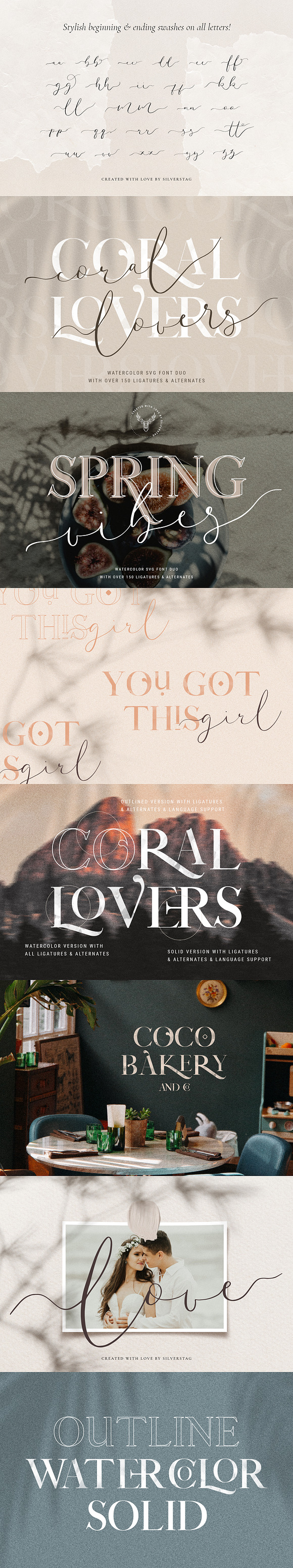 Coral Lovers SVG Watercolor Font Duo in Script Fonts - product preview 26