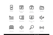 Music Stream Service icons. Music in