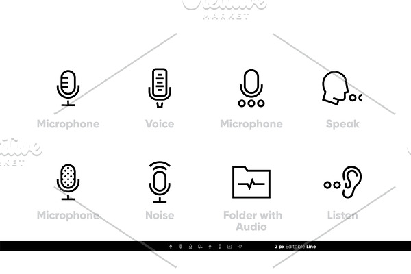 Retro Microphone for Studio icons