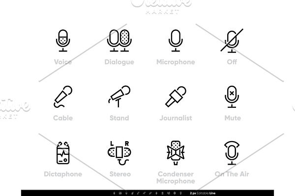 Microphone icons. Stereo