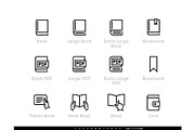 Different sizes Books icons. PDF