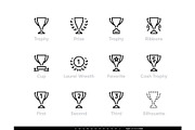 Trophy Cup icons vector set. Awards