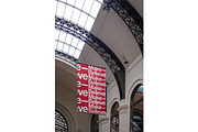 Indoor hanging banner mockup