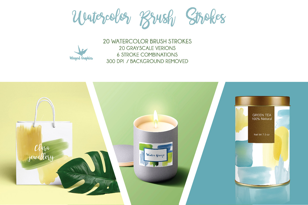 Watercolor Brush strokes in Illustrations - product preview 8