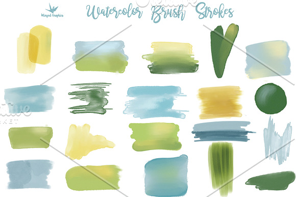 Watercolor Brush strokes in Illustrations - product preview 1