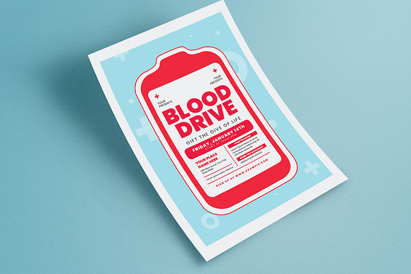 Blood Drive Event Flyer in Flyer Templates - product preview 2