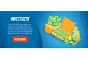 Investment concept banner, isometric