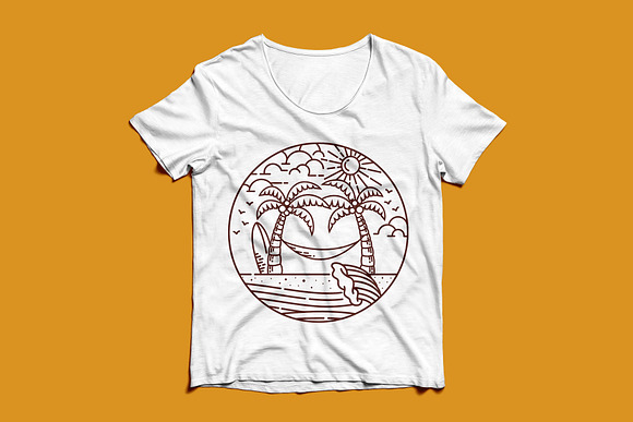 Beach scenery line illustration in Illustrations - product preview 2