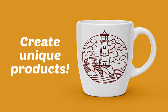 Beautiful view of the lighthouse in Illustrations - product preview 1