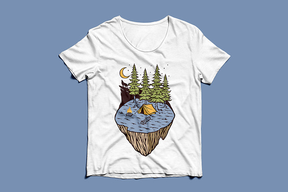 Camping in the forest illustration in Illustrations - product preview 2