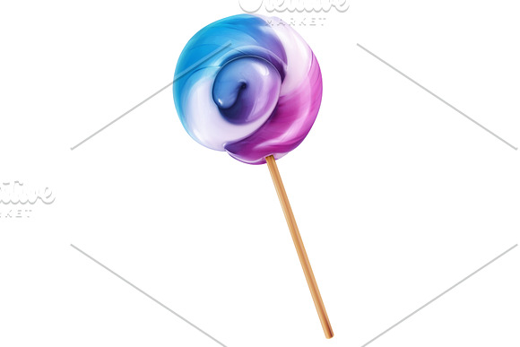 Lollipop, caramel sweets, candy cane in Illustrations - product preview 1