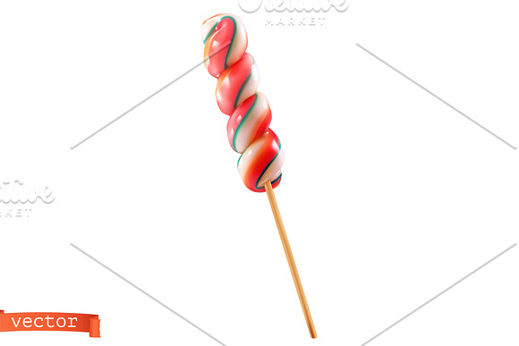 Lollipop, caramel sweets, candy cane in Illustrations - product preview 3