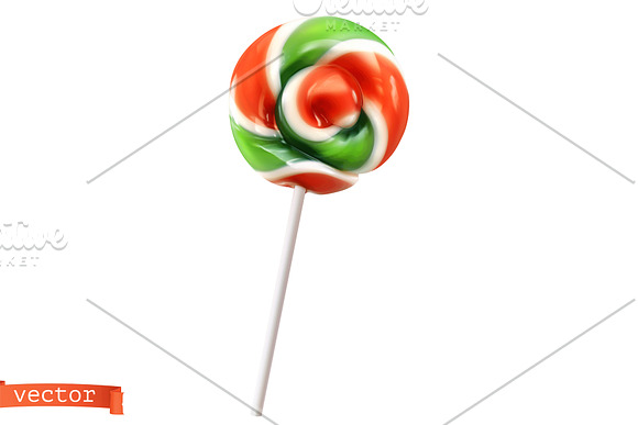 Lollipop, caramel sweets, candy cane in Illustrations - product preview 4