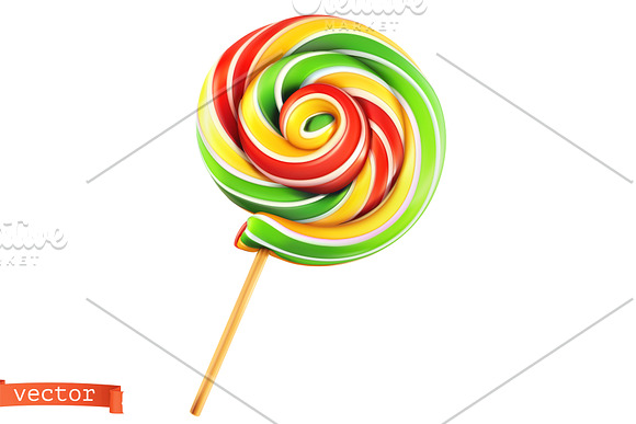 Lollipop, caramel sweets, candy cane in Illustrations - product preview 6