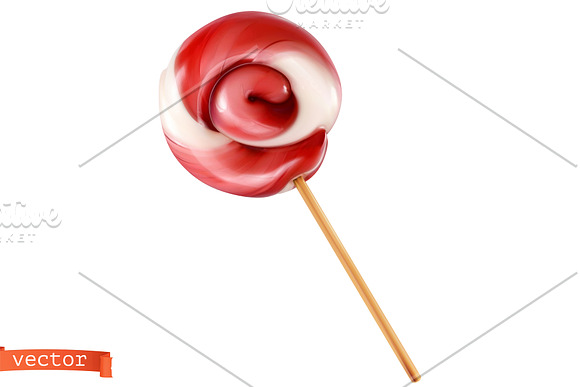 Lollipop, caramel sweets, candy cane in Illustrations - product preview 7
