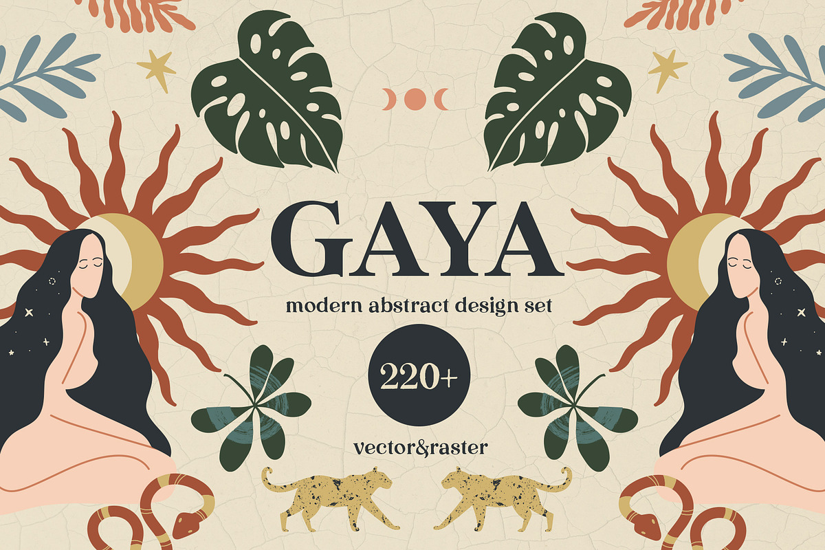☽GAYA☾ modern abstract design set in Illustrations - product preview 8