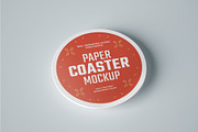 33 Paper Beverage Coaster Mockup Set
