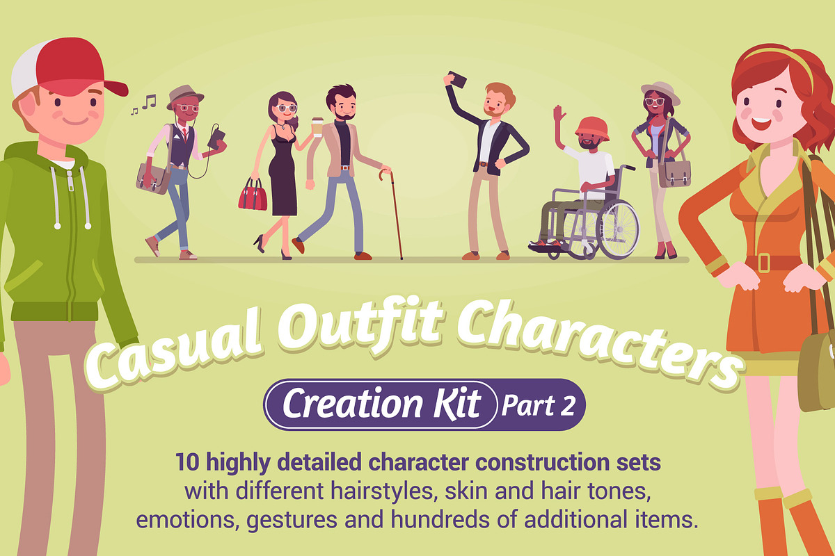 Casual Outfit Character Creation Kit in Illustrations - product preview 8