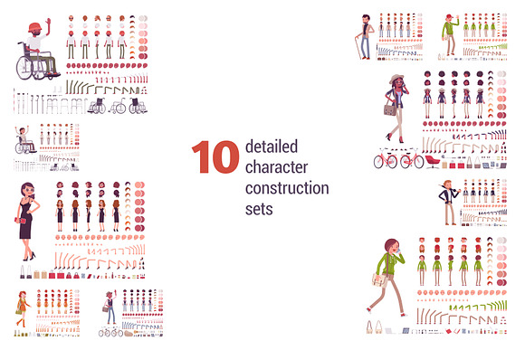 Casual Outfit Character Creation Kit in Illustrations - product preview 1