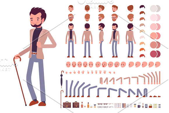 Casual Outfit Character Creation Kit in Illustrations - product preview 20