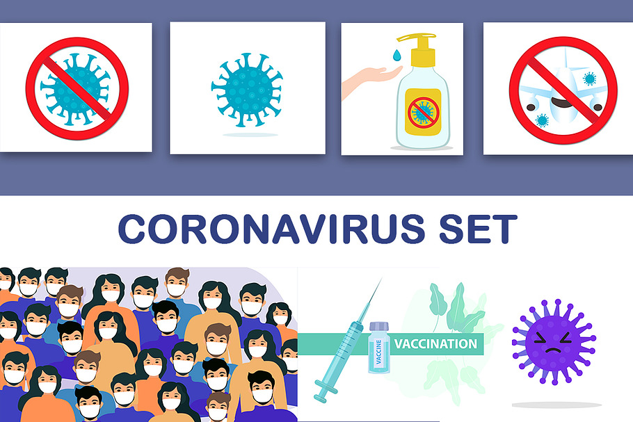 Coronavirus vector set in Illustrations - product preview 8