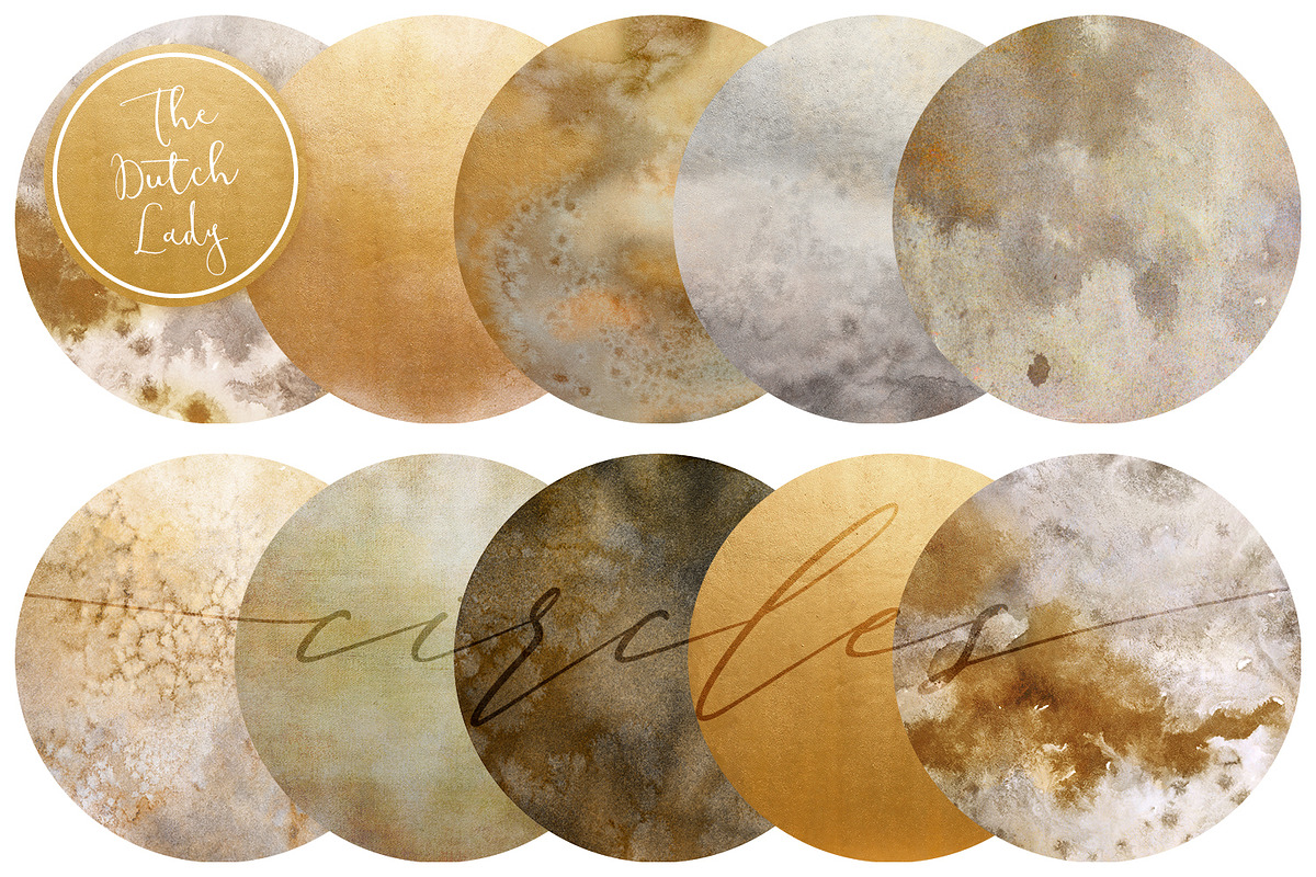 Beige & Gold Circle Clipart Set in Illustrations - product preview 8
