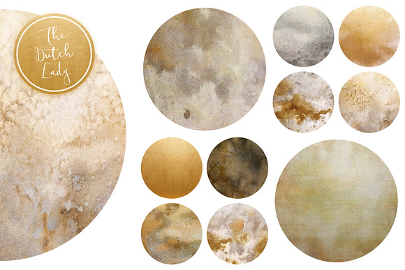 Beige & Gold Circle Clipart Set in Illustrations - product preview 2
