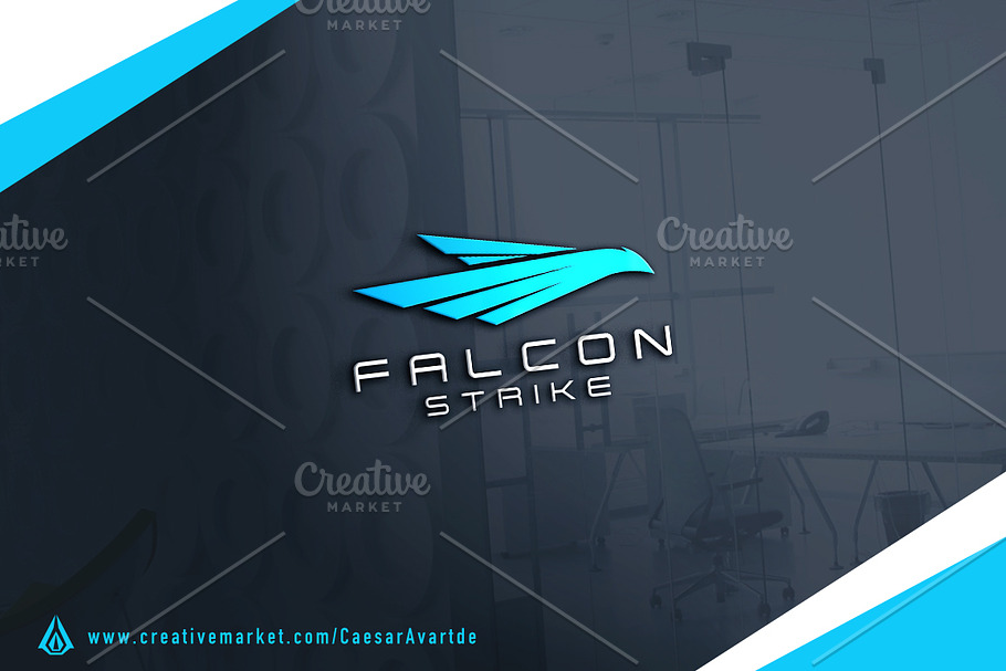 Falcon Strike Logo Template in Logo Templates - product preview 8