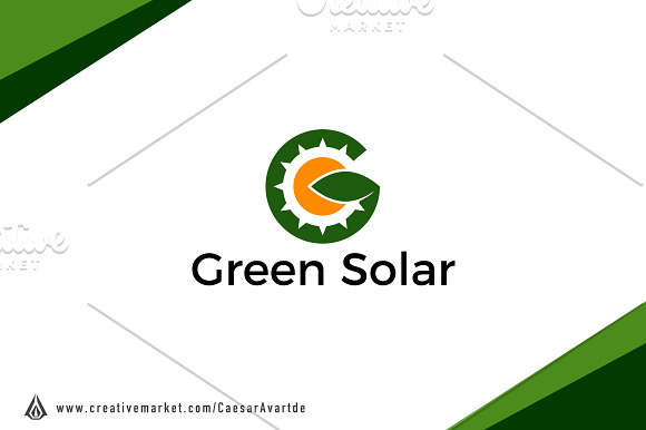 Green Solar Logo Template in Logo Templates - product preview 1