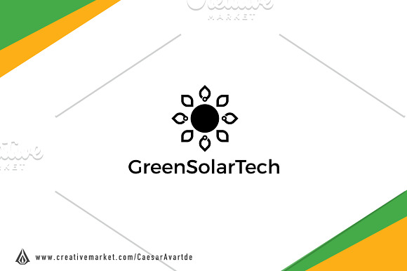 Green Solar Tech Logo Template in Logo Templates - product preview 2