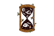 Natural hourglass illustration
