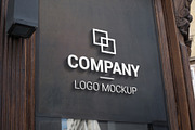 3D logo mockup on dark surface