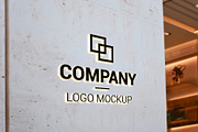Logo mockup on store wall