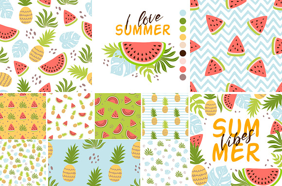 Watermelon pattern Pineapple pattern in Patterns - product preview 2