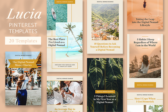 Lucia Pinterest Template Pack in Pinterest Templates - product preview 4