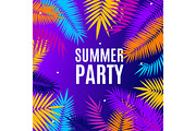 Summer Party Concept Banner Poster