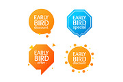 Realistic Early Bird Label Set.