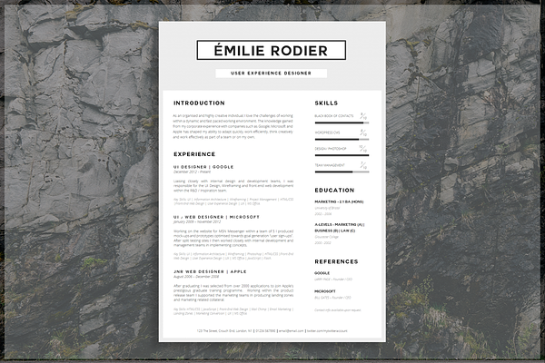1 Page CV Template | Resume Template