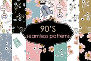 90's seamless patterns